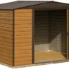 Arrow Woodvale 10x8 Apex Coffee Metal Shed With Floor