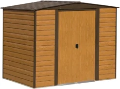 Arrow Woodvale 8x6 Apex Coffee Metal Shed