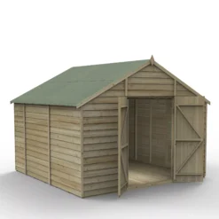 Forest Garden 10x10 Apex Pressure Treated Overlap Wooden Shed With Floor - Assembly Service Included