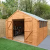Forest Garden 10x10 Ft Apex Shiplap Wooden 2 Door 4 Windows Shed With Floor - Assembly Service Included