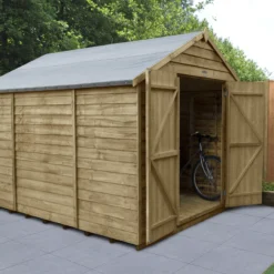 Forest Garden 10x8 Apex Pressure Treated Overlap Wooden Shed With Floor