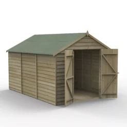 Forest Garden 12x8 Ft Apex Overlap Wooden Shed With Floor - Assembly Service Included