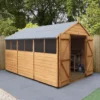 Forest Garden 12x8 Ft Apex Shiplap Wooden 2 Door 6 Windows Shed With Floor - Assembly Service Included