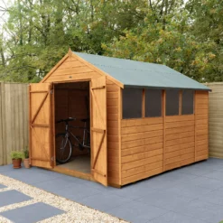 Forest Garden 12x8 Ft Apex Shiplap Wooden 2 Door 6 Windows Shed With Floor