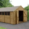 Forest Garden 20x10 Ft Apex Overlap Wooden 2 Door 8 Windows Shed With Floor