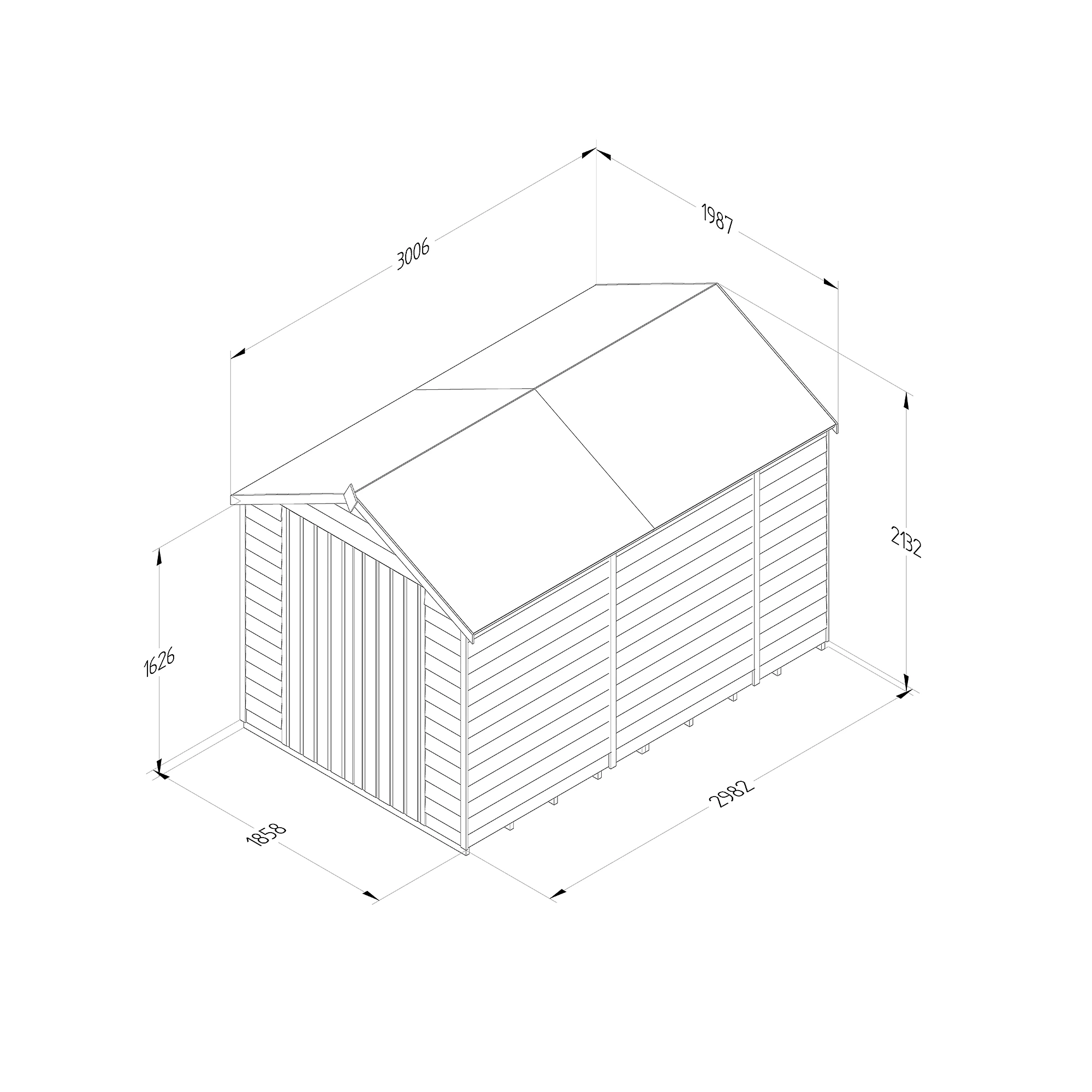 Forest Garden 6x10 Apex Pressure Treated Overlap Wooden Shed With Floor (Base Included) - Assembly Service Included - Image 9