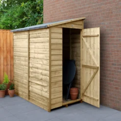 Forest Garden 6x3 Ft Pent Overlap Wooden Shed With Floor - Assembly Service Included