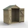 Forest Garden 6x4 Apex Pressure Treated Overlap Wooden Shed With Floor - Assembly Service Included