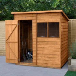 Forest Garden 6x4 Pent Dip Treated Overlap Wooden Shed With Floor