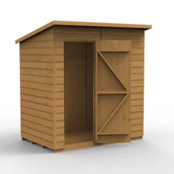 Forest Garden 6x4 Pent Dip Treated Shiplap Wooden Shed With Floor (Base Included)