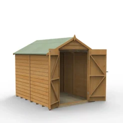 Forest Garden 6x8 Apex Dip Treated Shiplap Wooden Shed With Floor (Base Included)
