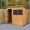 Forest Garden 7x5 Ft Pent Shiplap Wooden 2 Windows Shed With Floor - Assembly Service Included