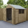 Forest Garden 7x7 Ft Apex Overlap Wooden 2 Door 2 Windows Shed With Floor - Assembly Service Included