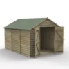 Forest Garden 8x12 Apex Pressure Treated Overlap Wooden Shed With Floor (Base Included) - Assembly Service Included