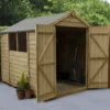 Forest Garden 8x6 Apex Pressure Treated Overlap Wooden Shed With Floor - Assembly Service Included