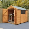 Forest Garden 8x6 Ft Apex Shiplap Wooden 2 Door 2 Windows Shed With Floor (Base Included)