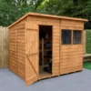 Forest Garden 8x6 Pent Dip Treated Overlap Wooden Shed With Floor