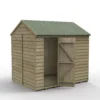 Forest Garden 8x6 Reverse Apex Pressure Treated Overlap Wooden Shed With Floor (Base Included)