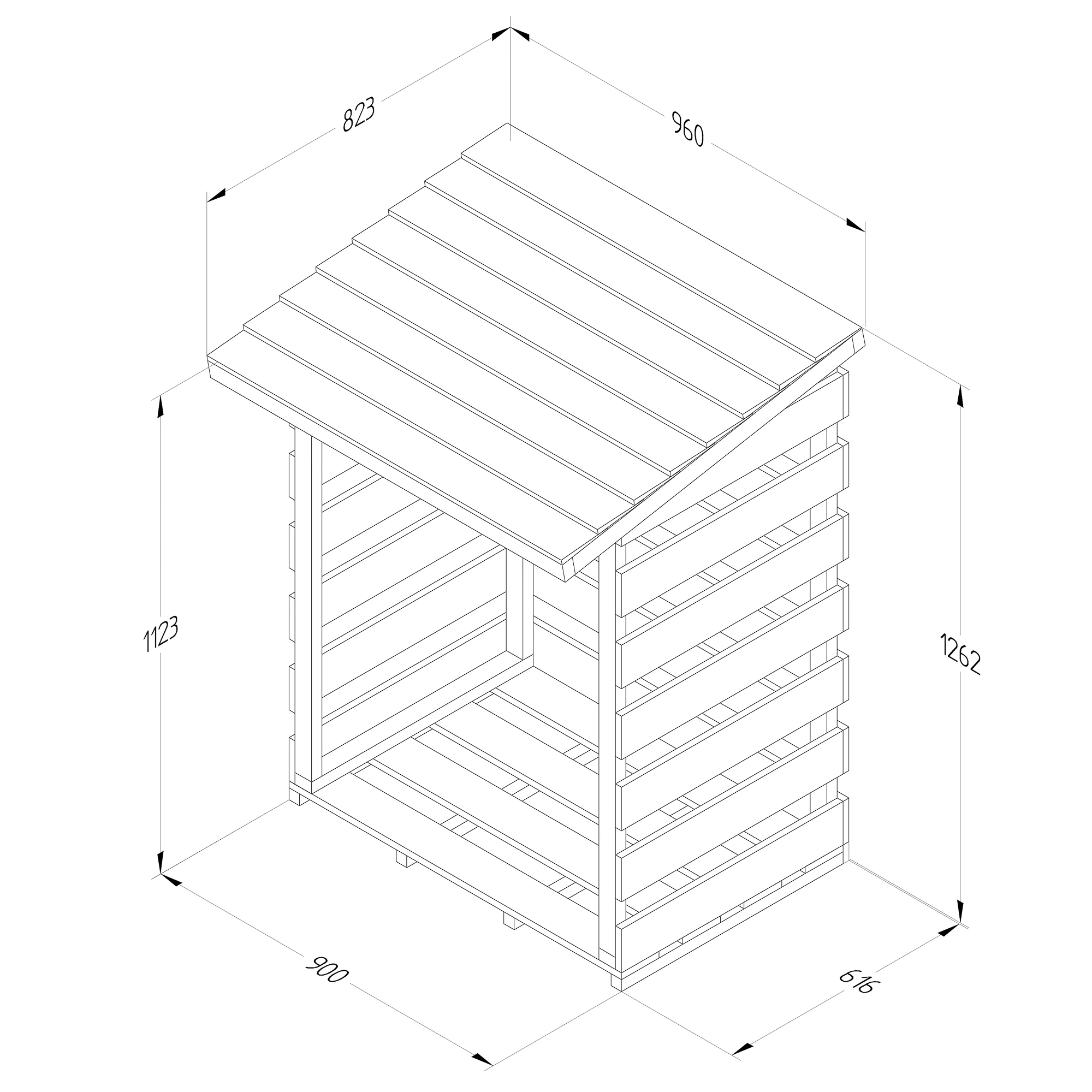 Forest Garden Compact Timber 3x3 Ft Pent Log Store - Image 7