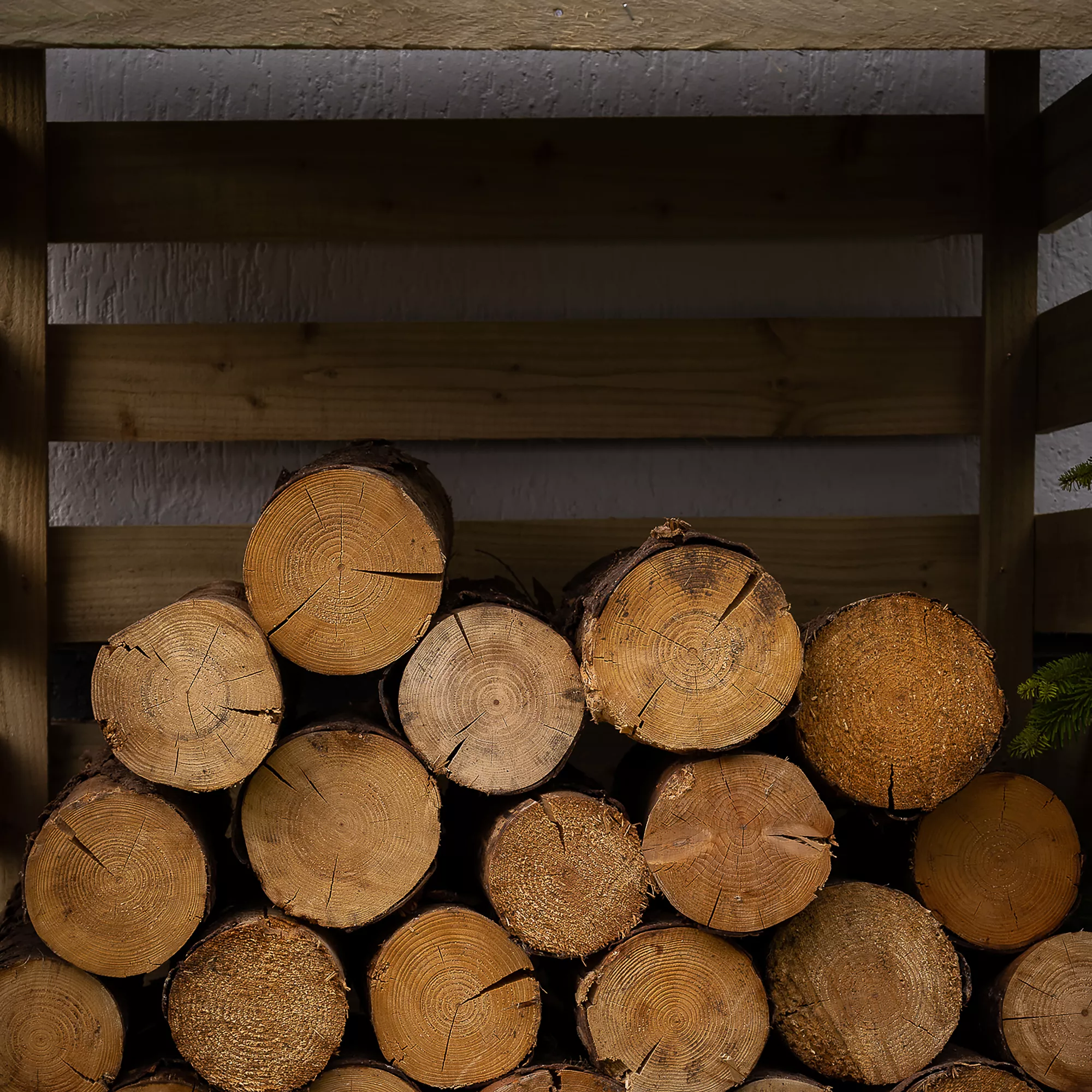 Forest Garden Compact Timber 3x3 Ft Pent Log Store - Image 5