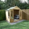 Forest Garden Oakley 7x5 Apex Overlap Solid Wood Summer House With Double Door