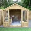 Forest Garden Oakley 8x10 Apex Overlap Solid Wood Summer House With Double Door