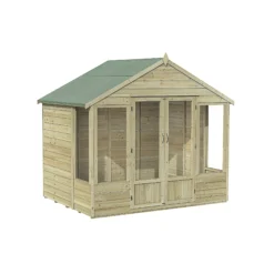 Forest Garden Oakley 8x6 Apex Overlap Solid Wood Summer House With Double Door - Assembly Service Included