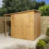 GoodHome Clapperton 8x6 Pent Dip Treated Shiplap Shed With Floor (Base Included) - Assembly Service Included