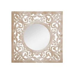 La Hacienda Aston & Wold Antique White Square Framed Garden Mirror 600mm X 600mm