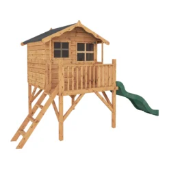 Mercia 12x6 Poppy Apex Shiplap Tower Slide Playhouse - Assembly Service Included