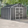 Palram - Canopia Yukon With Floor 11x13.1 Apex Dark Grey Plastic Shed With Floor