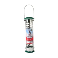 Peckish Stainless Steel Suet & Peanut Green All Weather Bird Feeder 0.7L