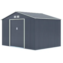 Rowlinson Trentvale 10x8 Apex Dark Grey Metal Shed