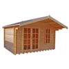 Shire Cannock 10x10 Ft Toughened Glass Apex Tongue & Groove Wooden Cabin With Felt Tile Roof