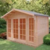 Shire Epping 10x12 Ft Toughened Glass Apex Tongue & Groove Wooden Cabin With Tile Roof - Assembly Service Included