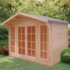 Shire Epping 10x6 Ft Toughened Glass Apex Tongue & Groove Wooden Cabin With Tile Roof