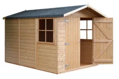 Shire Guernsey 7x10 Ft Apex Shiplap Wooden 2 Door 2 Windows Shed With Floor (Base Included)