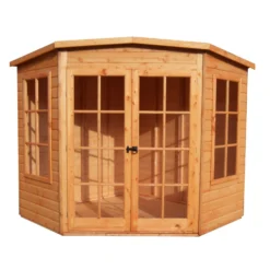Shire Hampton 10x10 Toughened Glass Pent Shiplap Wooden Summer House - Base Not Included