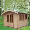 Shire Kilburn 12x12 Ft Toughened Glass Curved Tongue & Groove Wooden Cabin - Assembly Service Included