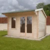 Shire Marlborough 12x14 Toughened Glass Apex Tongue & Groove Wooden Cabin - Base Not Included