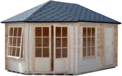 Shire Rowney 14x10 Glass Apex Tongue & Groove Wooden Cabin - Base Not Included