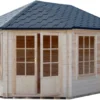 Shire Rowney 14x10 Toughened Glass Apex Tongue & Groove Wooden Cabin - Base Not Included