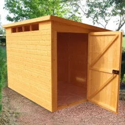 Shire Security Cabin 10x6 Ft Pent Shiplap Wooden Shed With Floor - Assembly Service Included