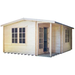 Shire Twyford 16x17 Glass Apex Tongue & Groove Wooden Cabin - Base Not Included